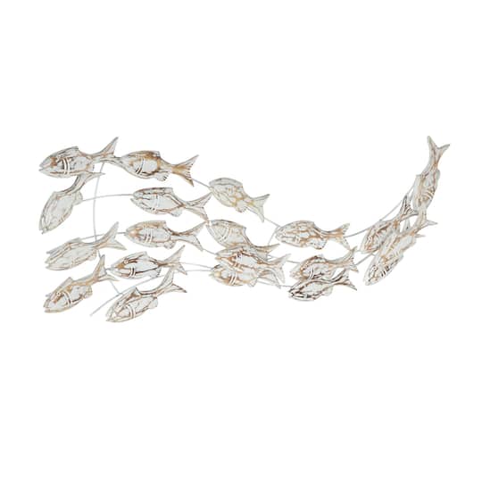45" White Wood Coastal Wall Decor